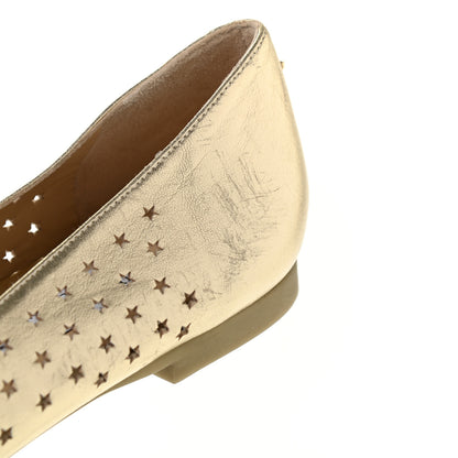 Jimmy Choo Metallic Nappa Perforated Star Modell Flats 37 Champagne 13 of 15