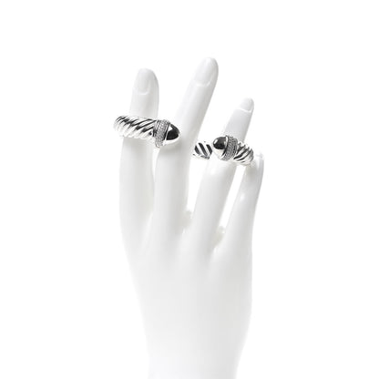 David Yurman Sterling Silver Diamond 10mm Sculpted Cable Bracelet 2 of 5