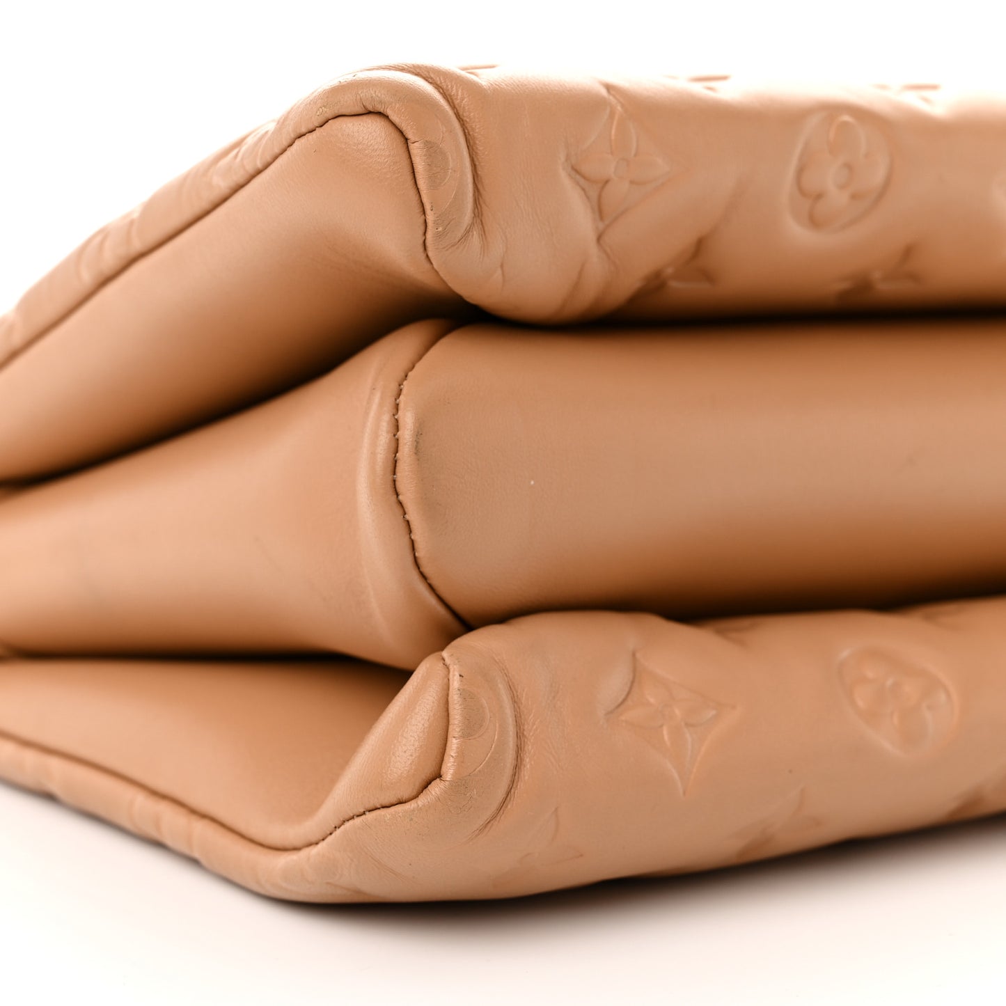 Lambskin Embossed Monogram Coussin PM Camel
