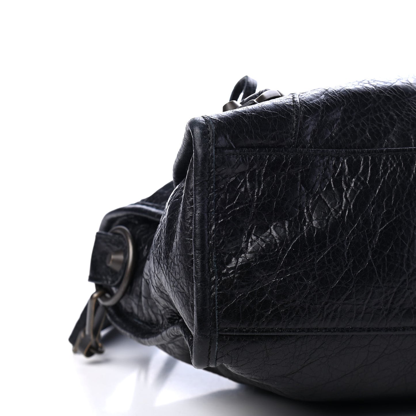 Agneau Classic Hardware S City Logo Strap Black