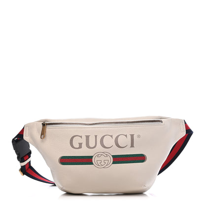 Gucci Grained Calfskin Logo Belt Bag White 1 of 8