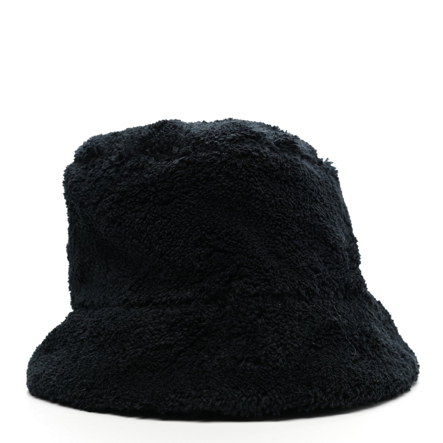 Terry Cloth Logo Embroidered Womens Bucket Hat M Black White