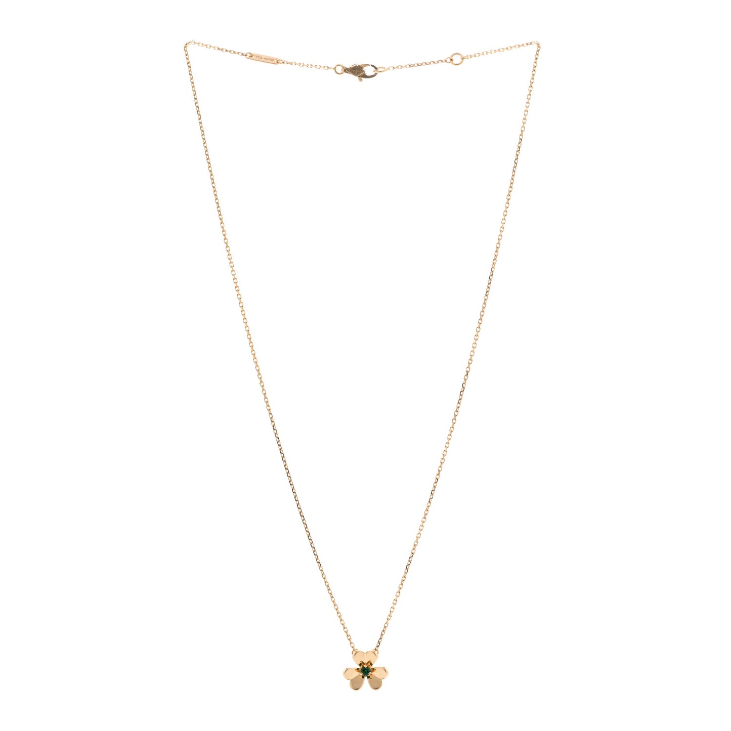 18K Yellow Gold Emerald Mini Frivole Pendant Necklace