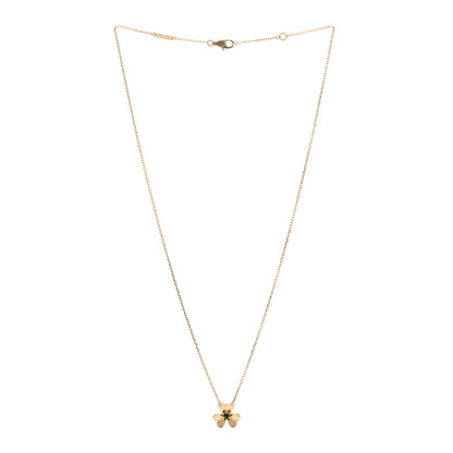 Van Cleef & Arpels 18K Yellow Gold Emerald Mini Frivole Pendant Necklace 3 of 6