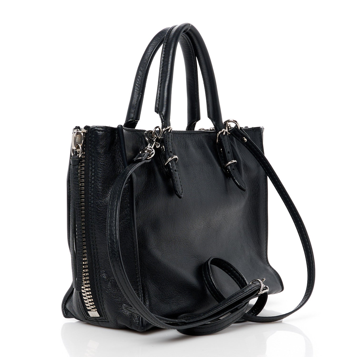 Balenciaga Calfskin Papier Mini A4 Zip Around Tote Black 4 of 12