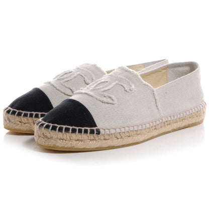 Chanel Toile Espadrilles Beige Black 41 3 of 7