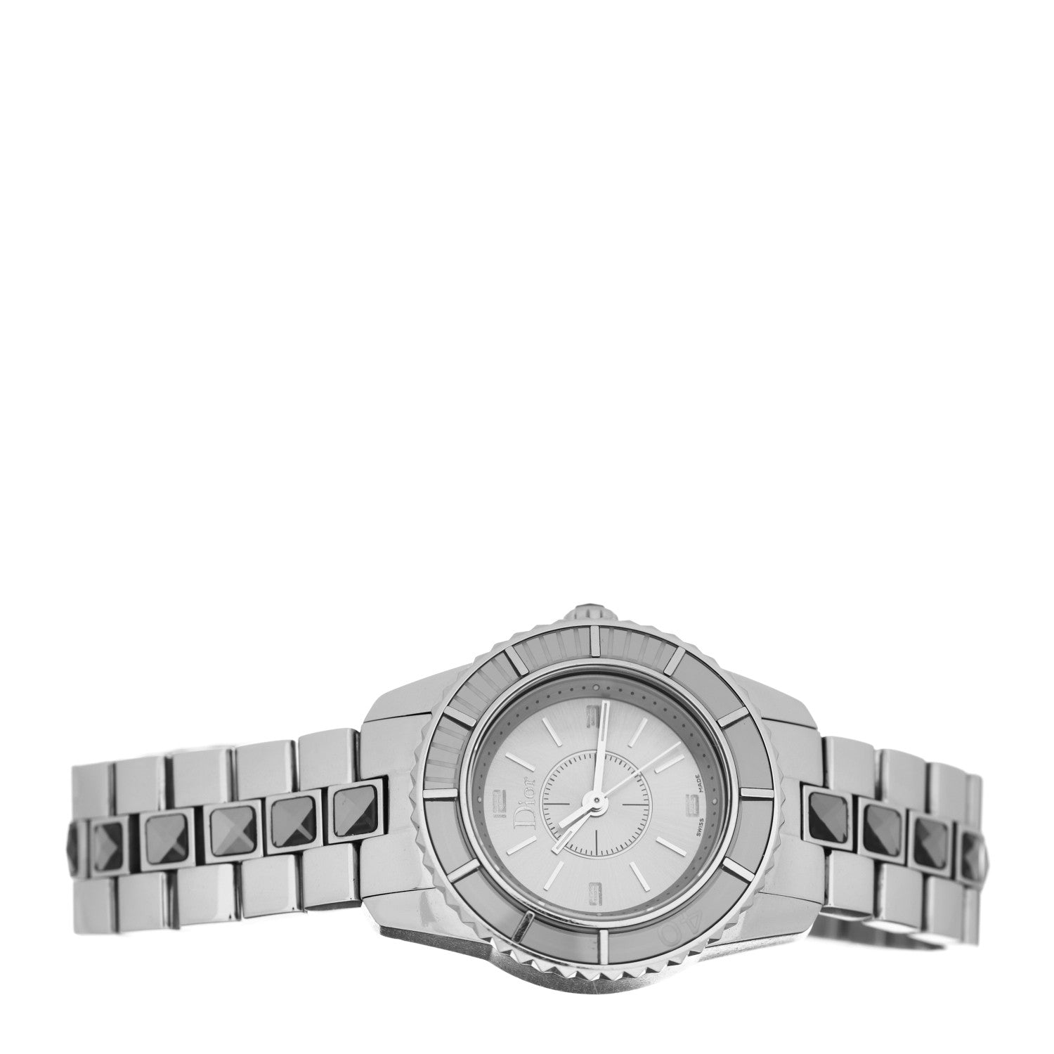 Christian Dior Stainless Steel Sapphire 29mm Christal Quartz Watch Gilt 2 of 4