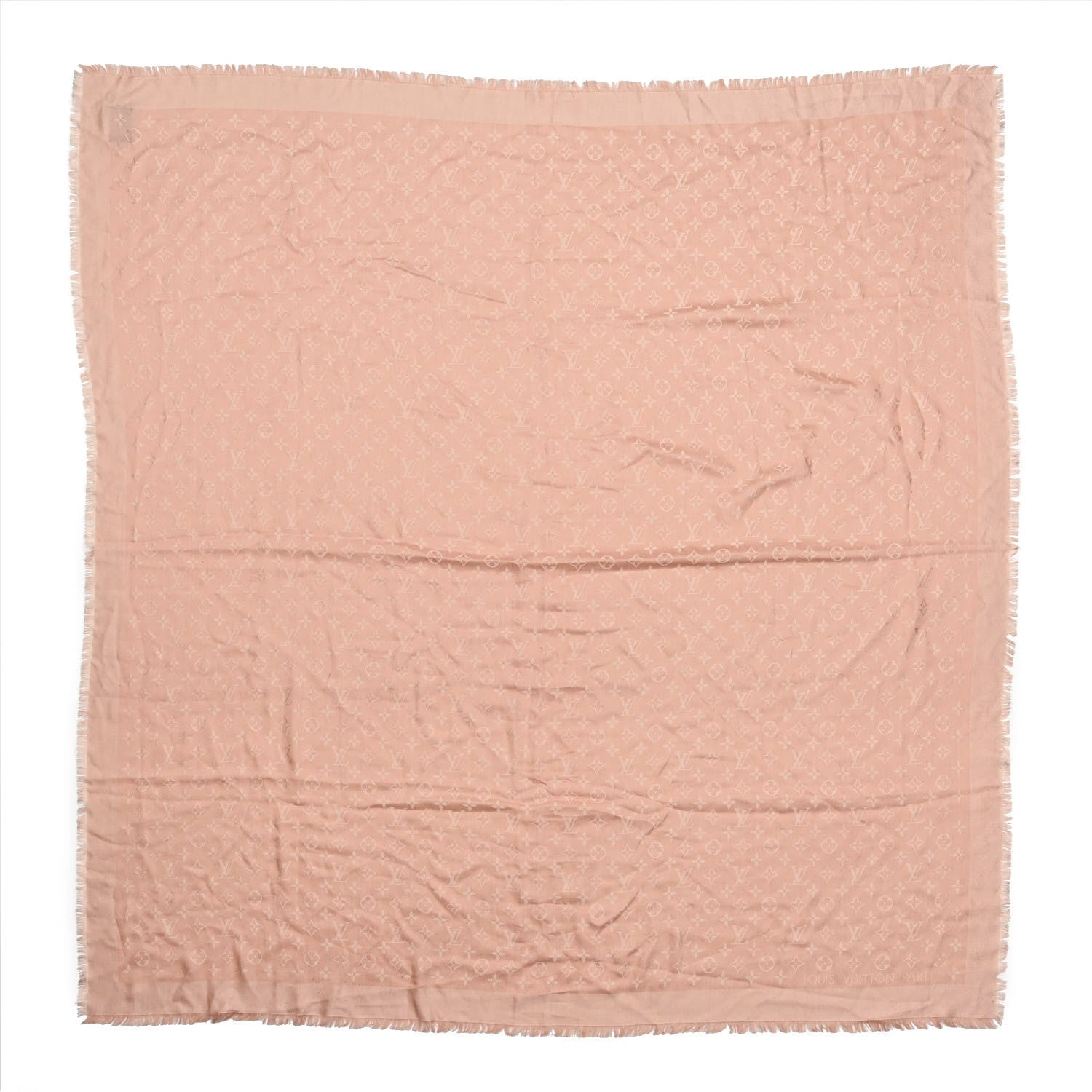 Louis Vuitton Silk Wool Monogram Shawl Rose 1 of 4