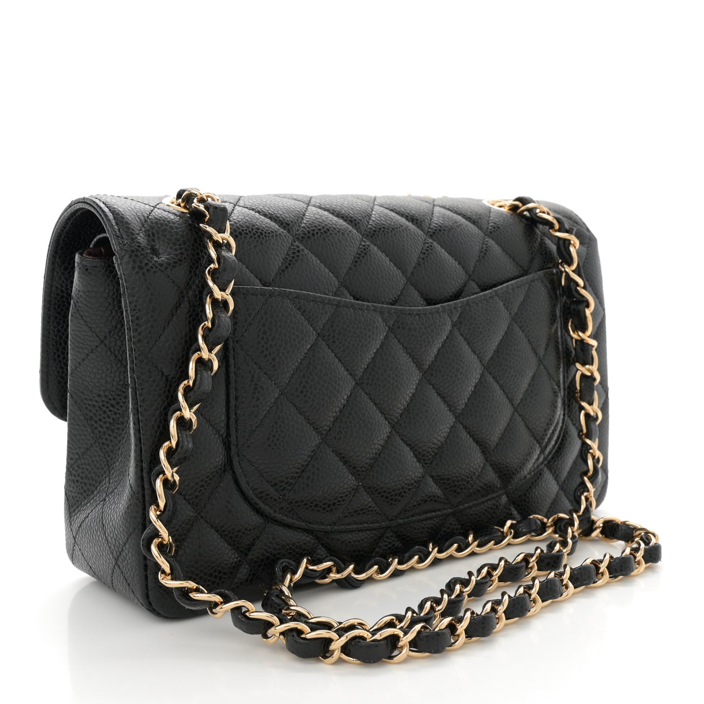 Caviar Quilted Small Double Flap Black