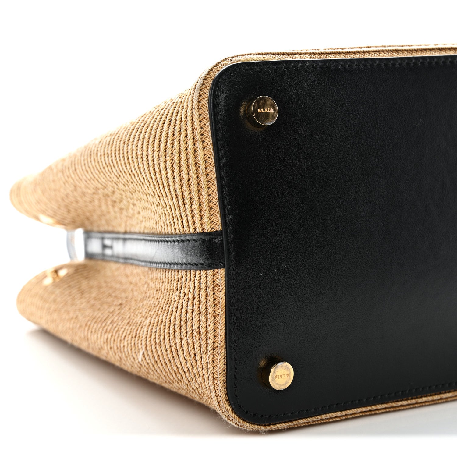 Alaia Paper Straw Calfskin Mina 25 Bag Natural 8 of 11