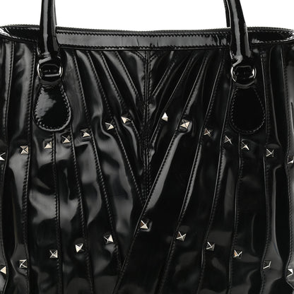Valentino Garavani VALENTINO Patent Maizeon Studded Tote Black 6 of 8