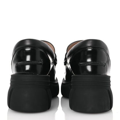 Gucci Magnum Calfskin Nappa Samoa Womens Horsebit Platform Chunky Lug Sole 40mm Loafers 40.5 Black 5 of 12