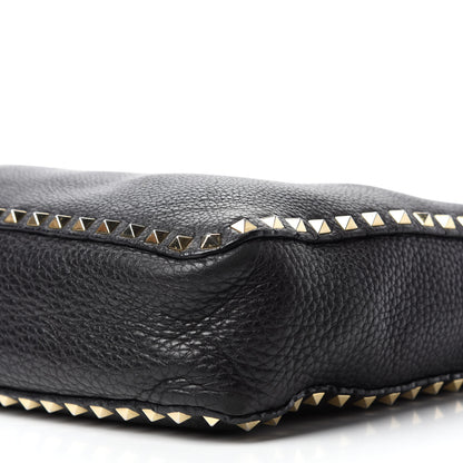 Valentino Garavani Pebbled Calfskin Large Rockstud Flip-Lock Messenger Bag Black 7 of 12
