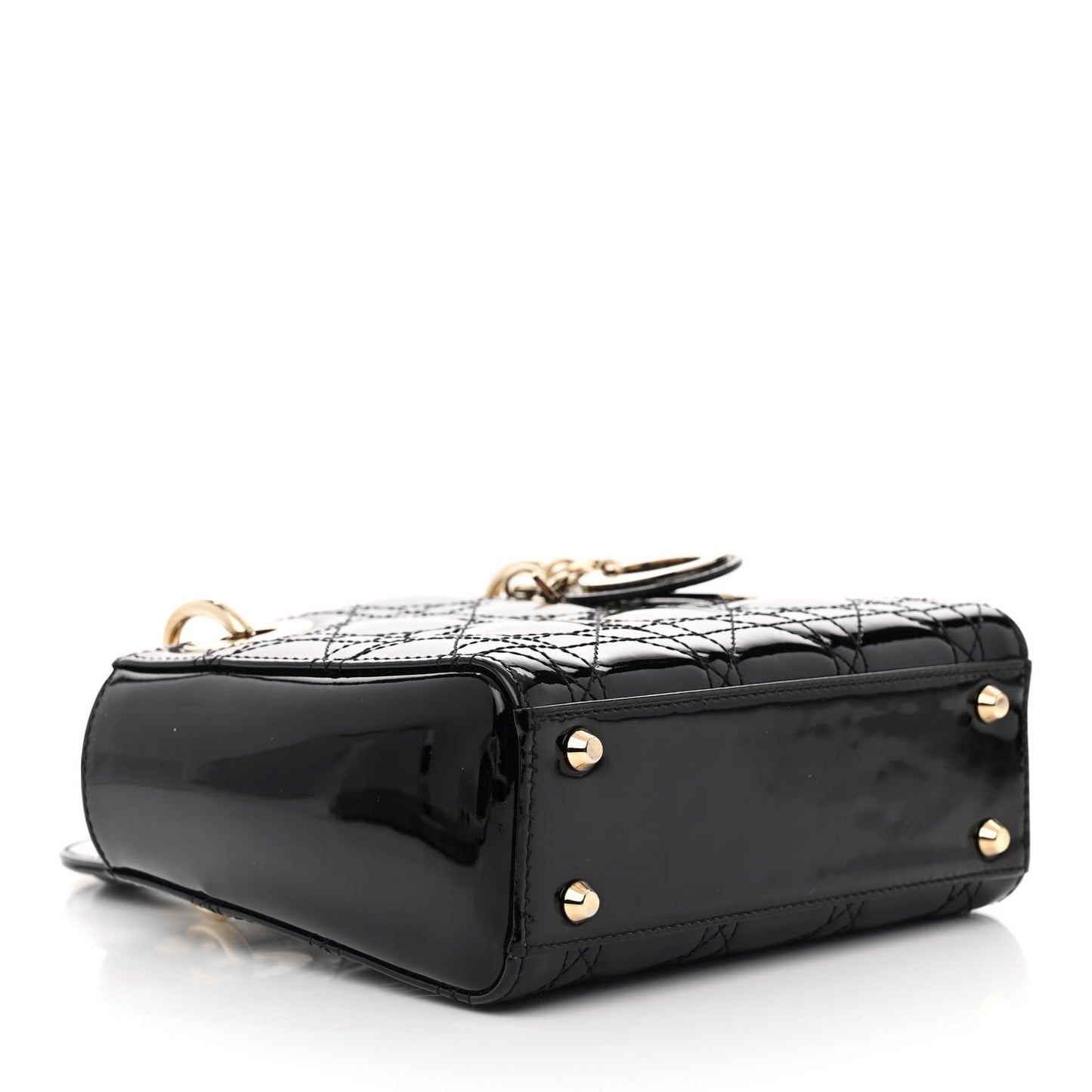 Patent Cannage Mini Lady Dior Black