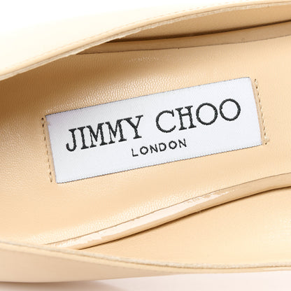 Jimmy Choo Patent Isabel Peep Toe Pumps 38.5 Nude 8 of 8