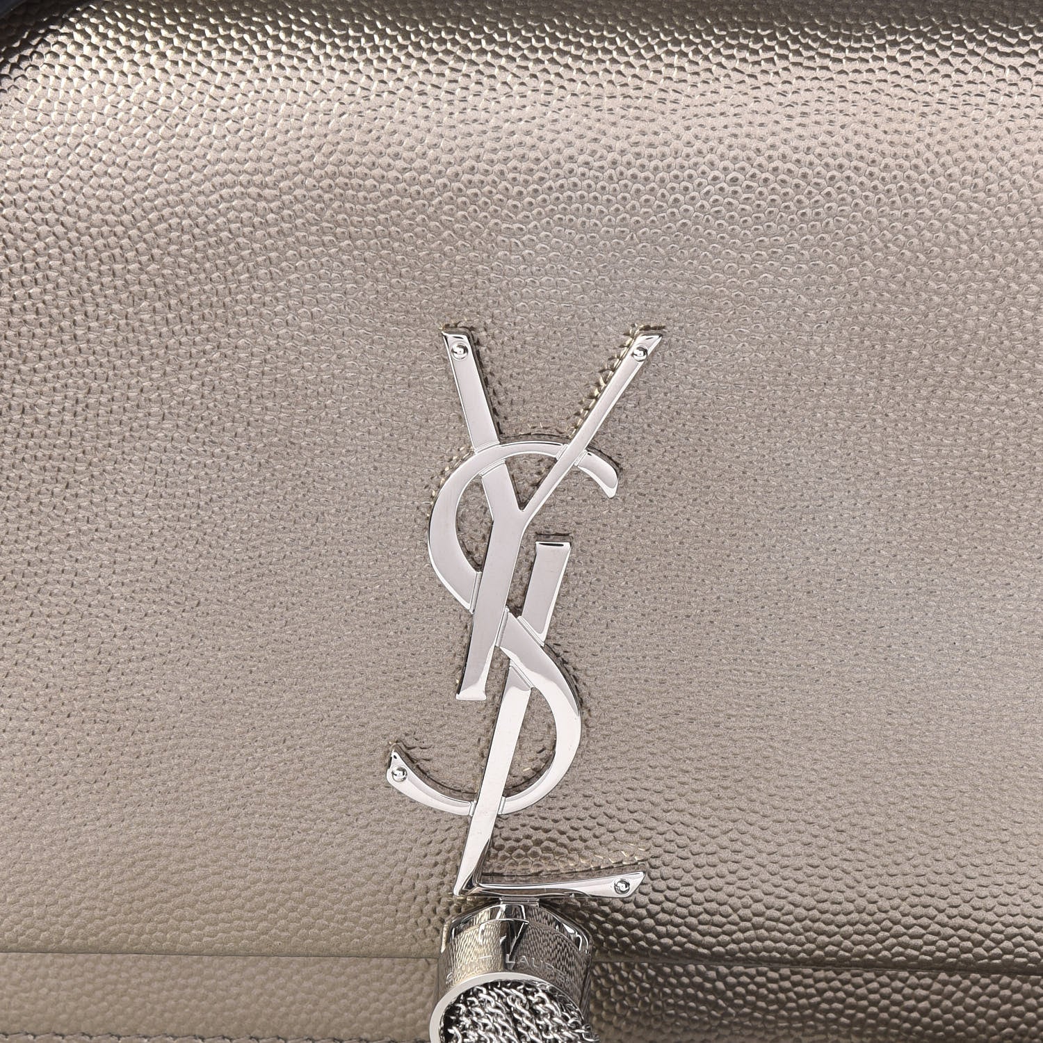 Saint Laurent Grain De Poudre Classic Monogram Kate Tassel Chain Wallet Piombo 8 of 10