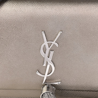 Saint Laurent Grain De Poudre Classic Monogram Kate Tassel Chain Wallet Piombo 8 of 10