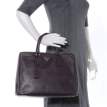 Prada Saffiano Lux Large Tote Bordeaux 2 of 8