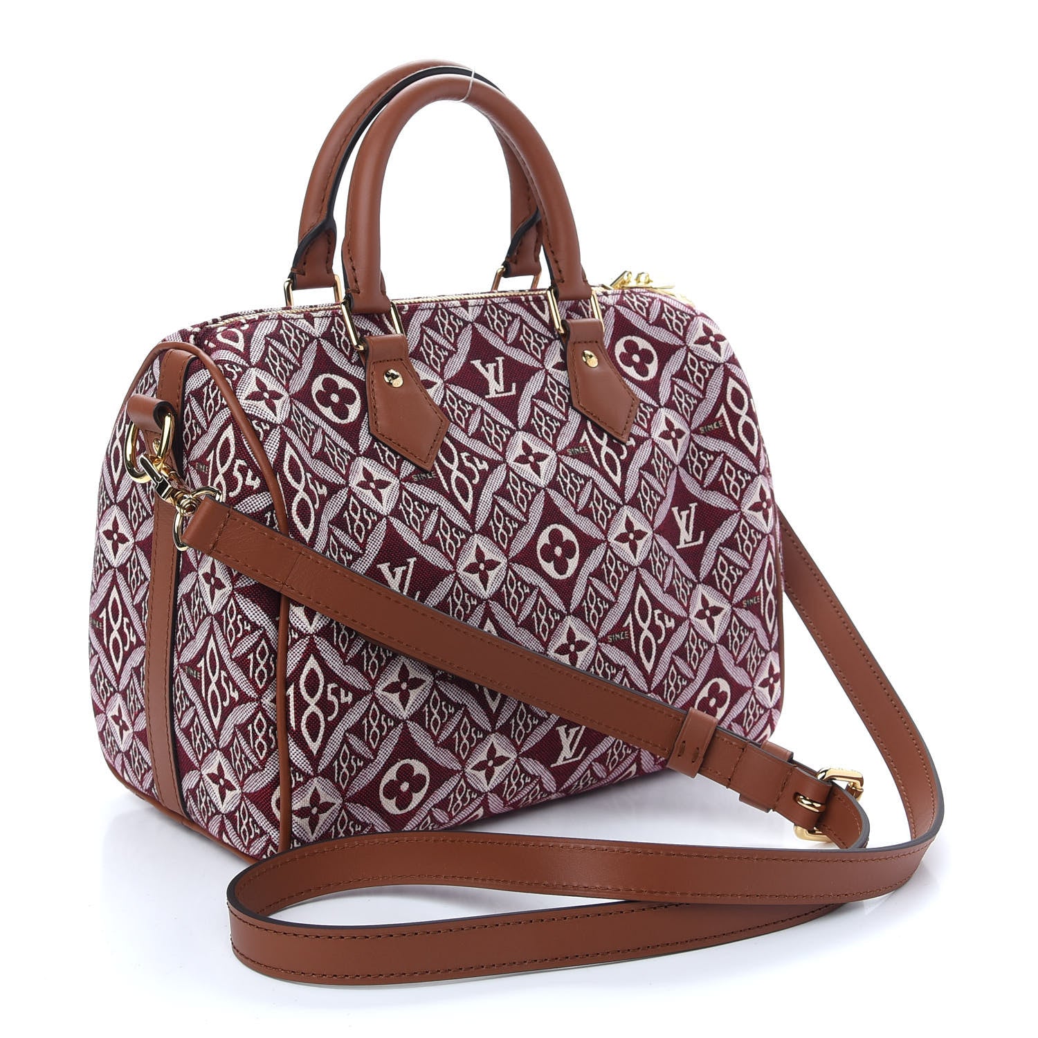 Louis Vuitton Jacquard Since 1854 Speedy Bandouliere 25 Bordeaux 3 of 9