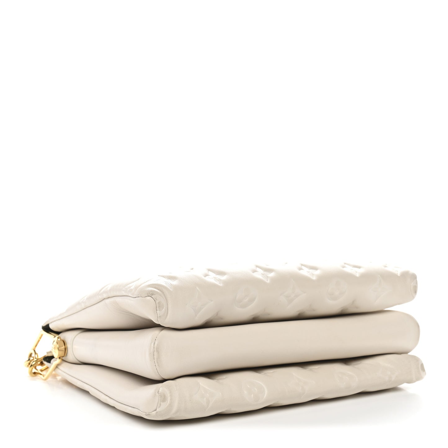 Lambskin Embossed Monogram Coussin PM Beige Cream
