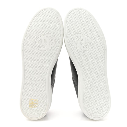 Chanel Calfskin CC Womens Sneakers 37 Black 7 of 10