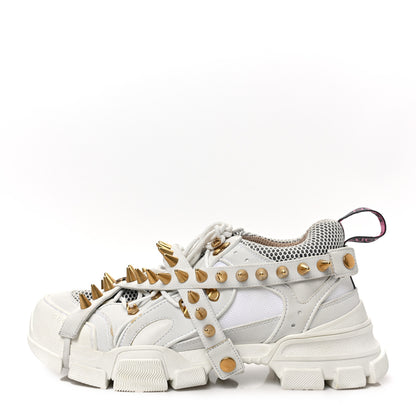 Gucci X SEGA Reflective Fabric Technical Canvas Removable Studs Mens Flashtrek Sneakers 8.5 Great White 1 of 7