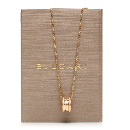 Bulgari 18K Rose Gold Diamond B.Zero1 Pendant Necklace 5 of 5