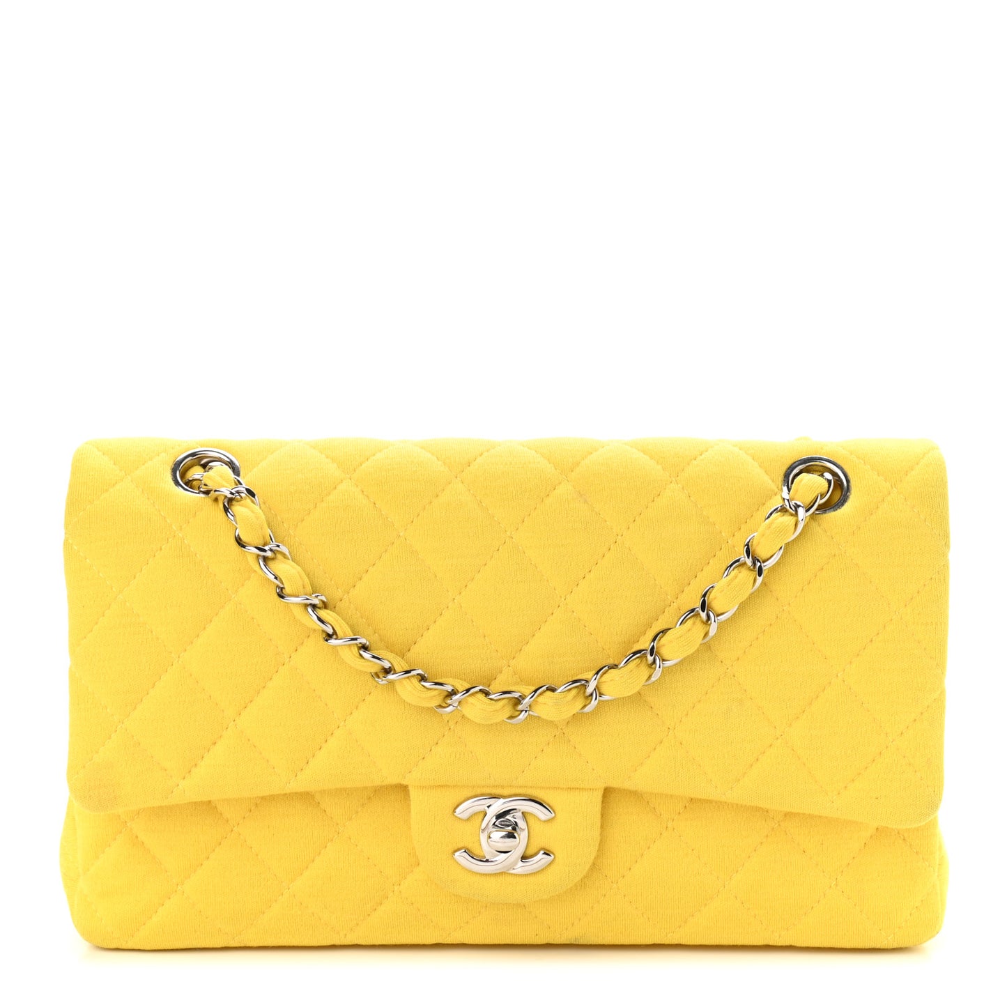 Jersey Quilted Medium Double Flap Yellow