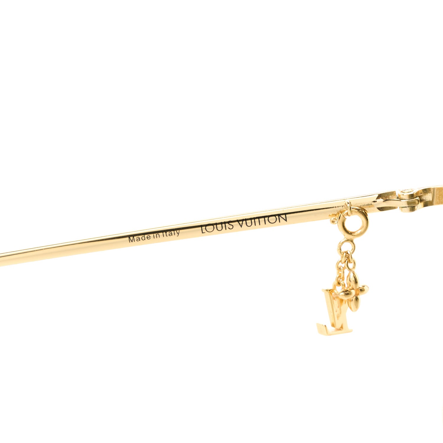 Louis Vuitton LOUIS VUITTON Metal LV Charm Cat Eye Sunglasses Z1720U Gold 5 of 10
