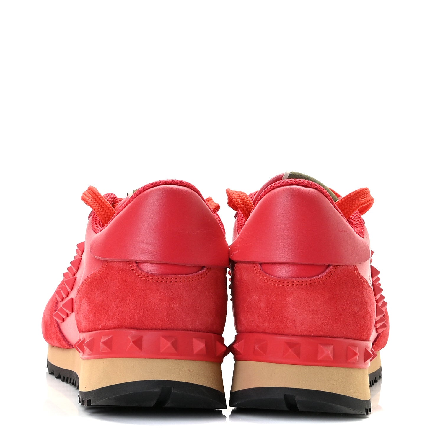 Valentino Garavani Calfskin Suede Rockstud Sneakers 35 Fragola 4 of 13