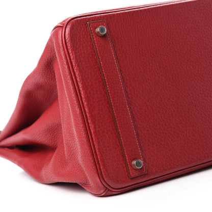 Hermes Taurillon Clemence Birkin 40 Rouge Casaque 6 of 21