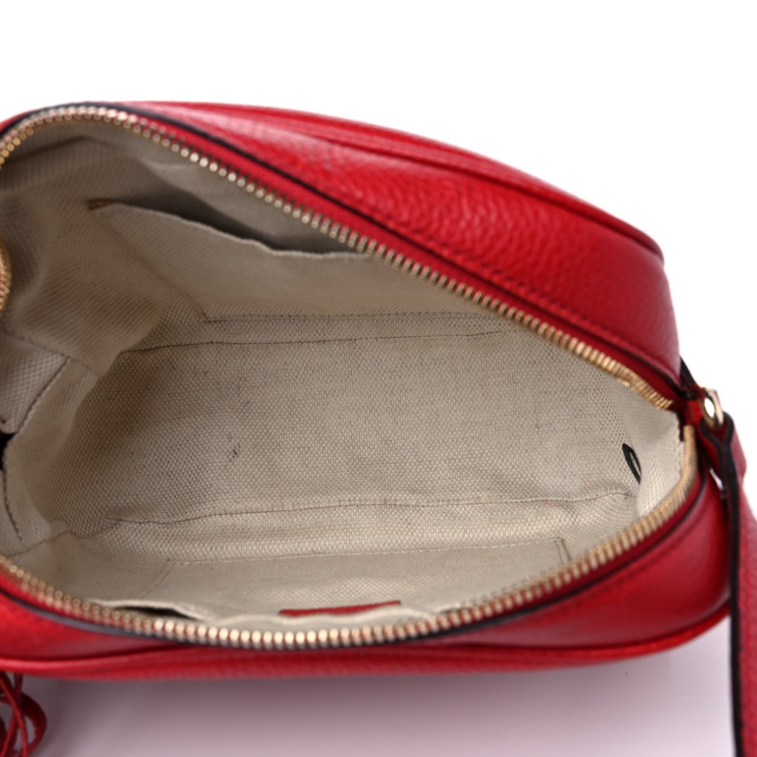 Gucci Pebbled Calfskin Small Soho Disco Bag Tabasco Red 5 of 16