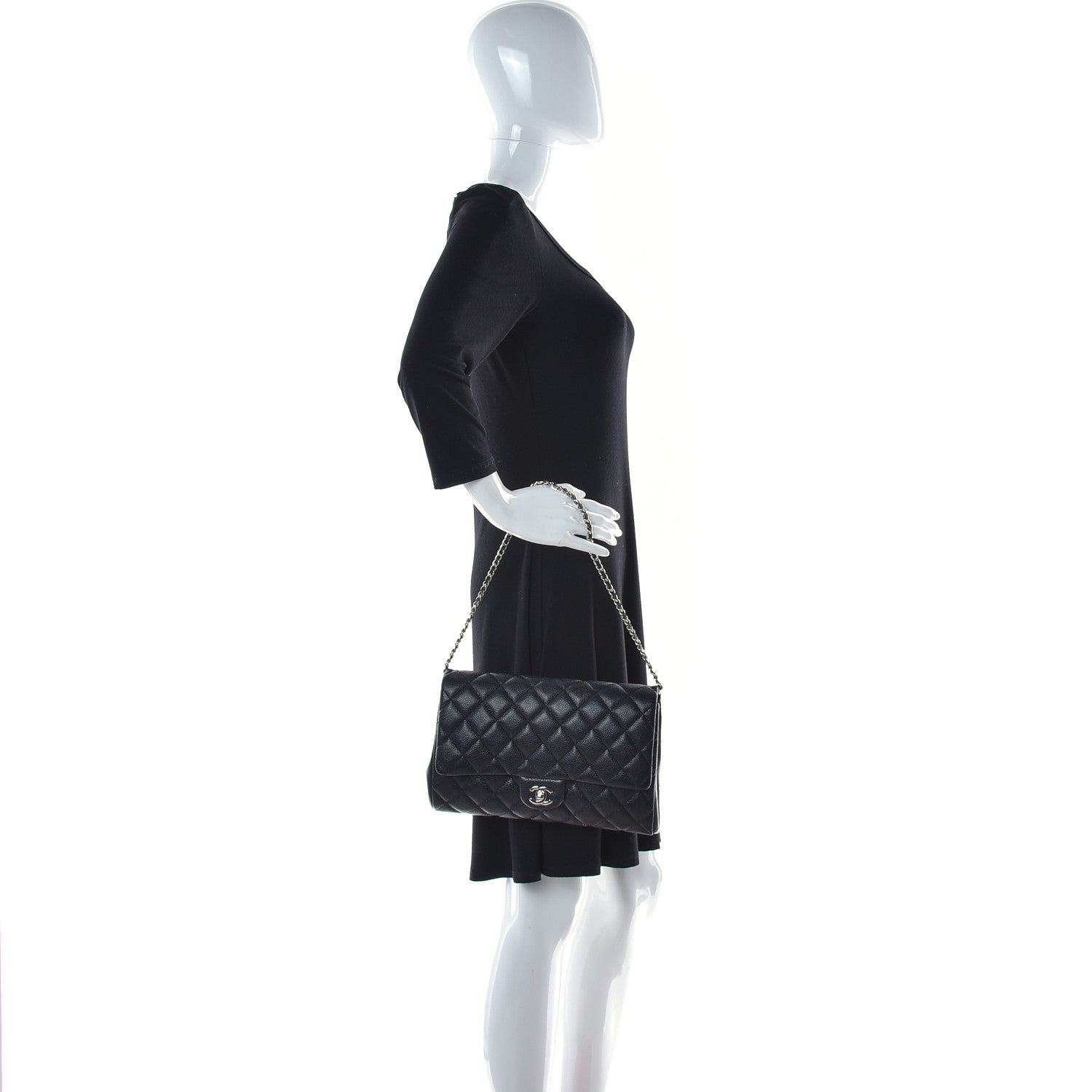 Chanel Caviar Quilted Clutch With Chain Flap Black 3 of 10