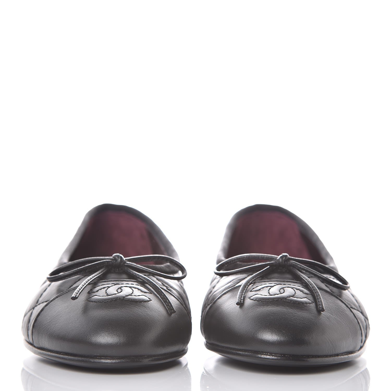 Chanel Aged Calfskin Quilted Cap Toe Ballerina Flats 36.5 Black 2 of 9