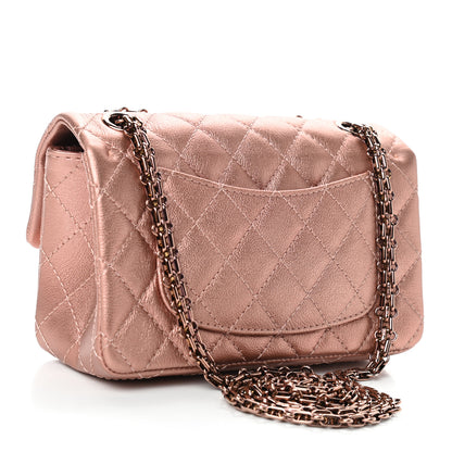 Chanel Metallic Grained Calfskin Quilted 2.55 Reissue Mini Flap Copper Pink 3 of 9