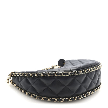 Chanel Lambskin Quilted Small Hobo Bag Black 4 of 10