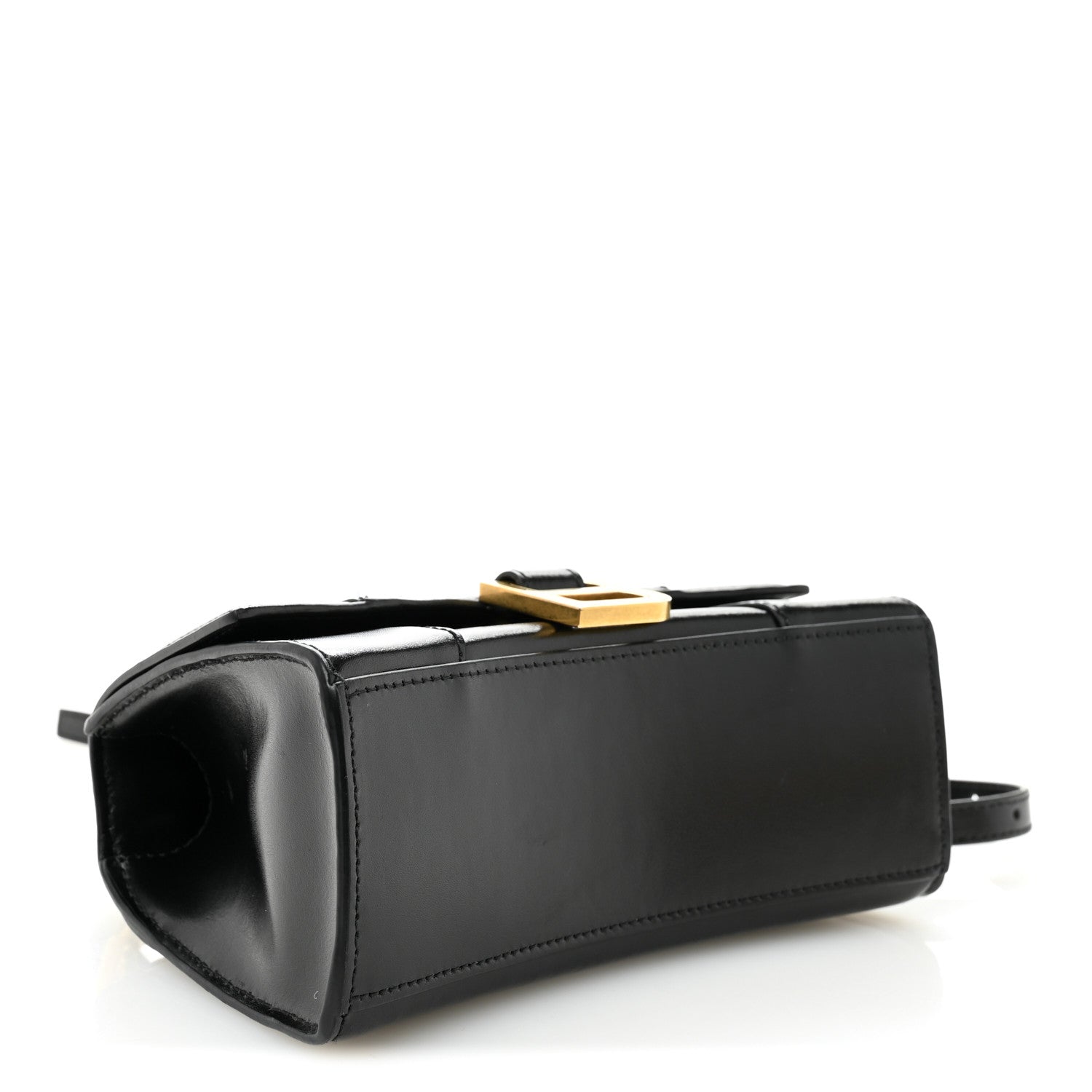 Balenciaga Shiny Box Calfskin Hourglass Top Handle Bag XS Black 4 of 10