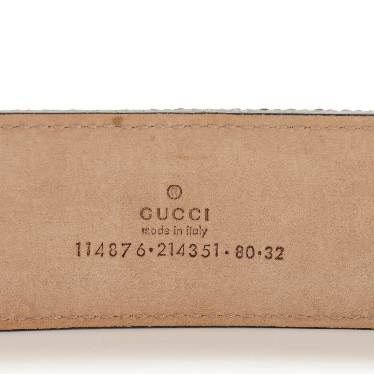 Canvas Web Interlocking G Belt 80 32 Brown Pink