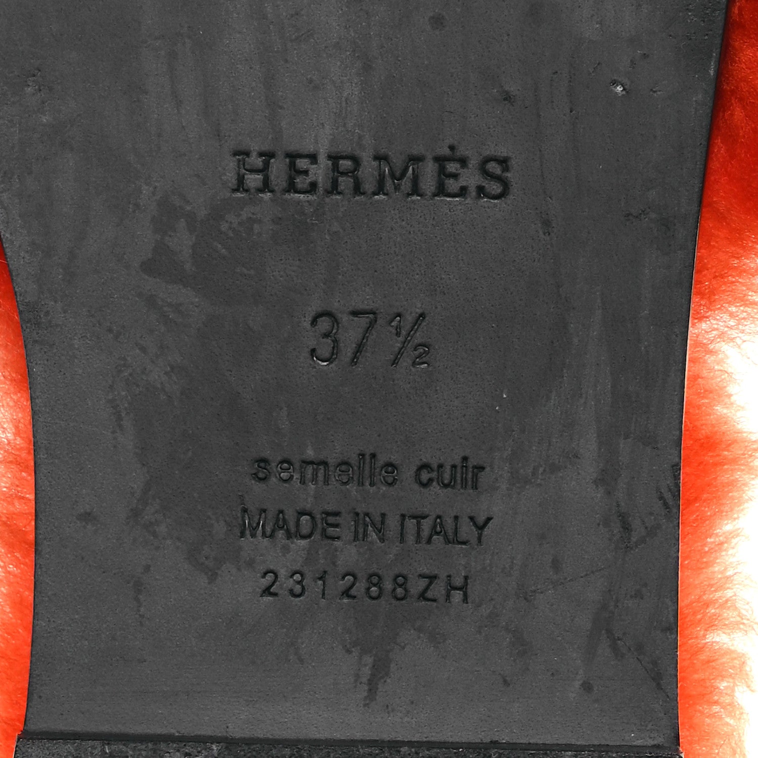 Hermes Woolskin Oran Sandals 37 Orange 7 of 8