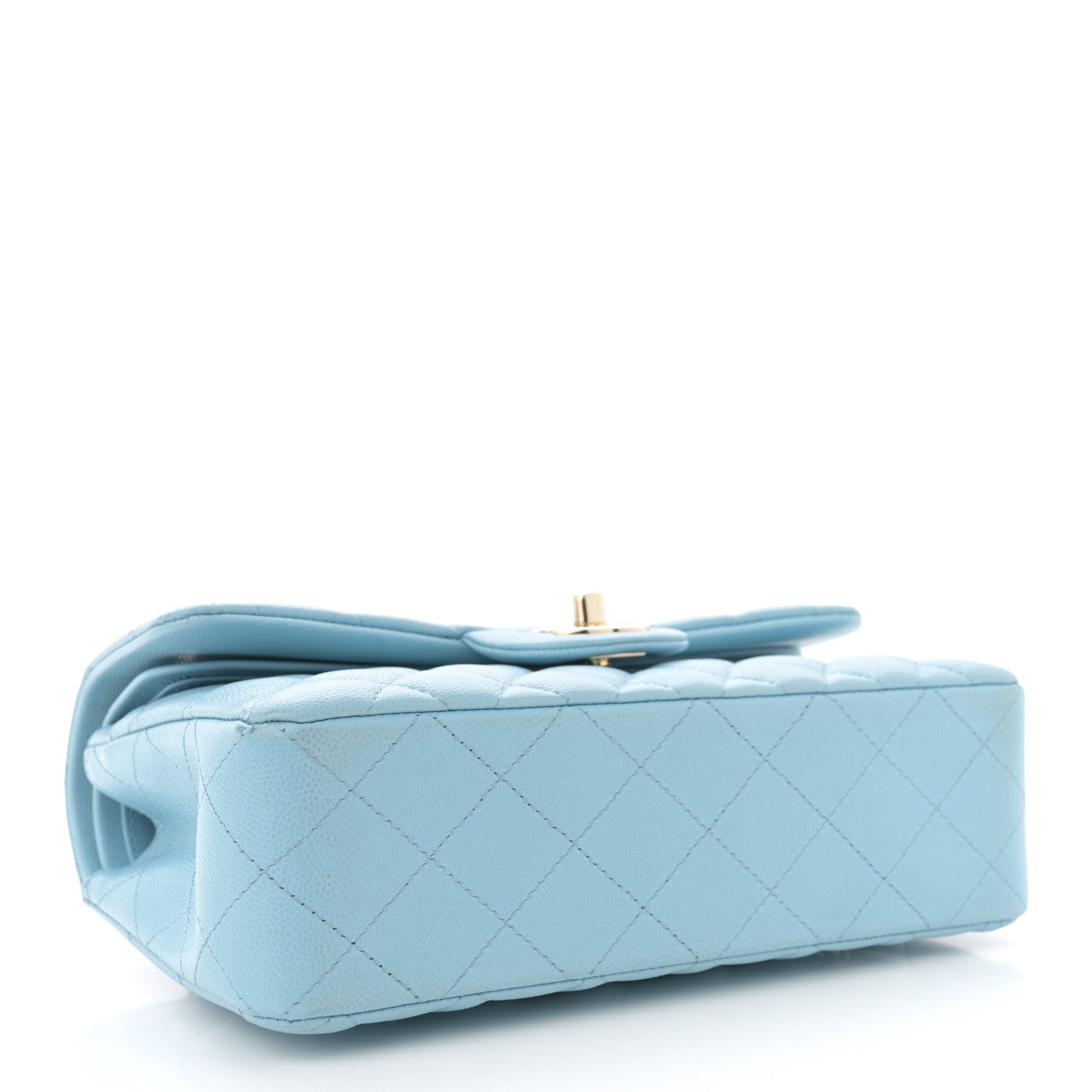 Chanel Caviar Quilted Small Double Flap Light Blue 4 of 14