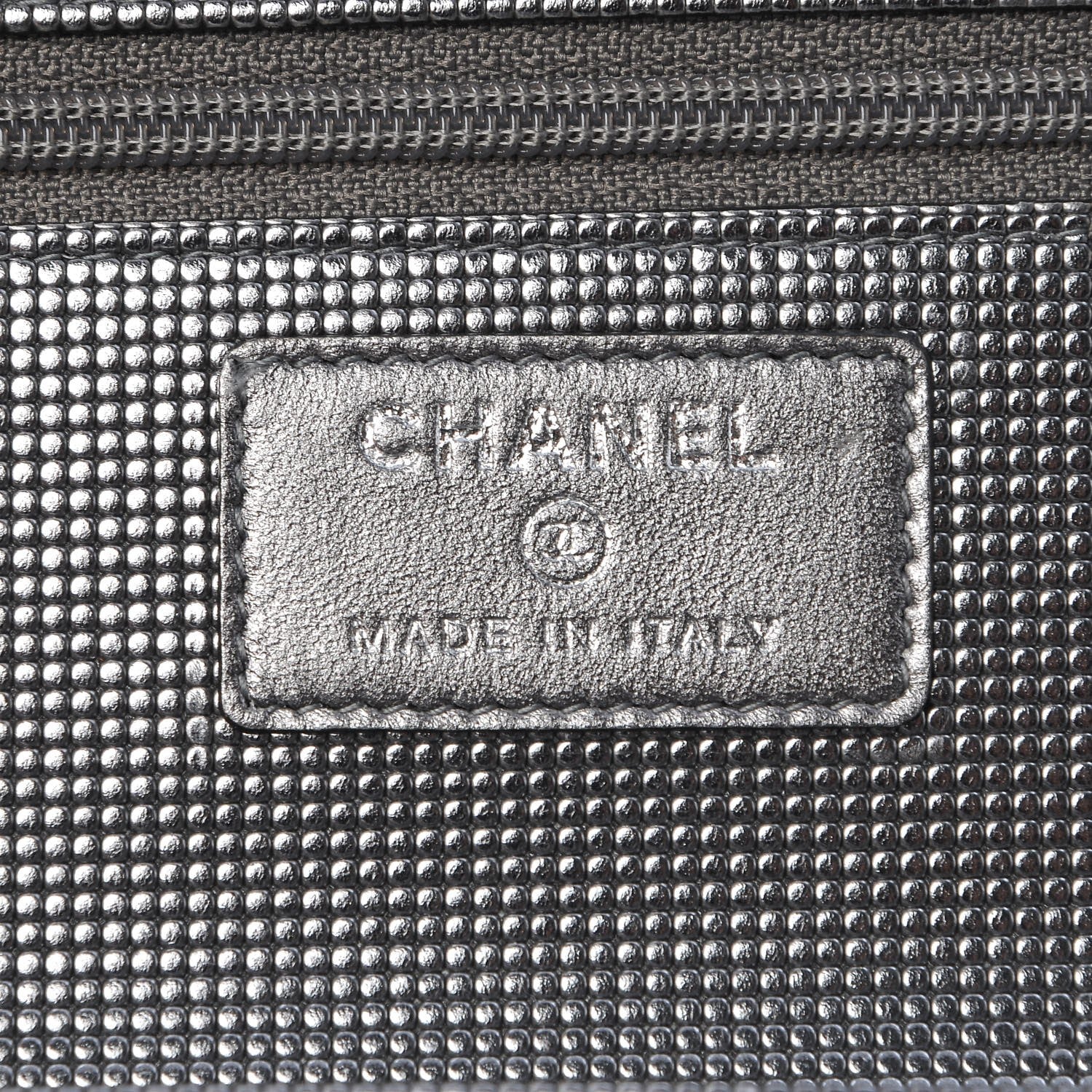 Chanel Metallic Calfskin Quilted Pixel Effect Wallet on Chain WOC Silver 6 of 9