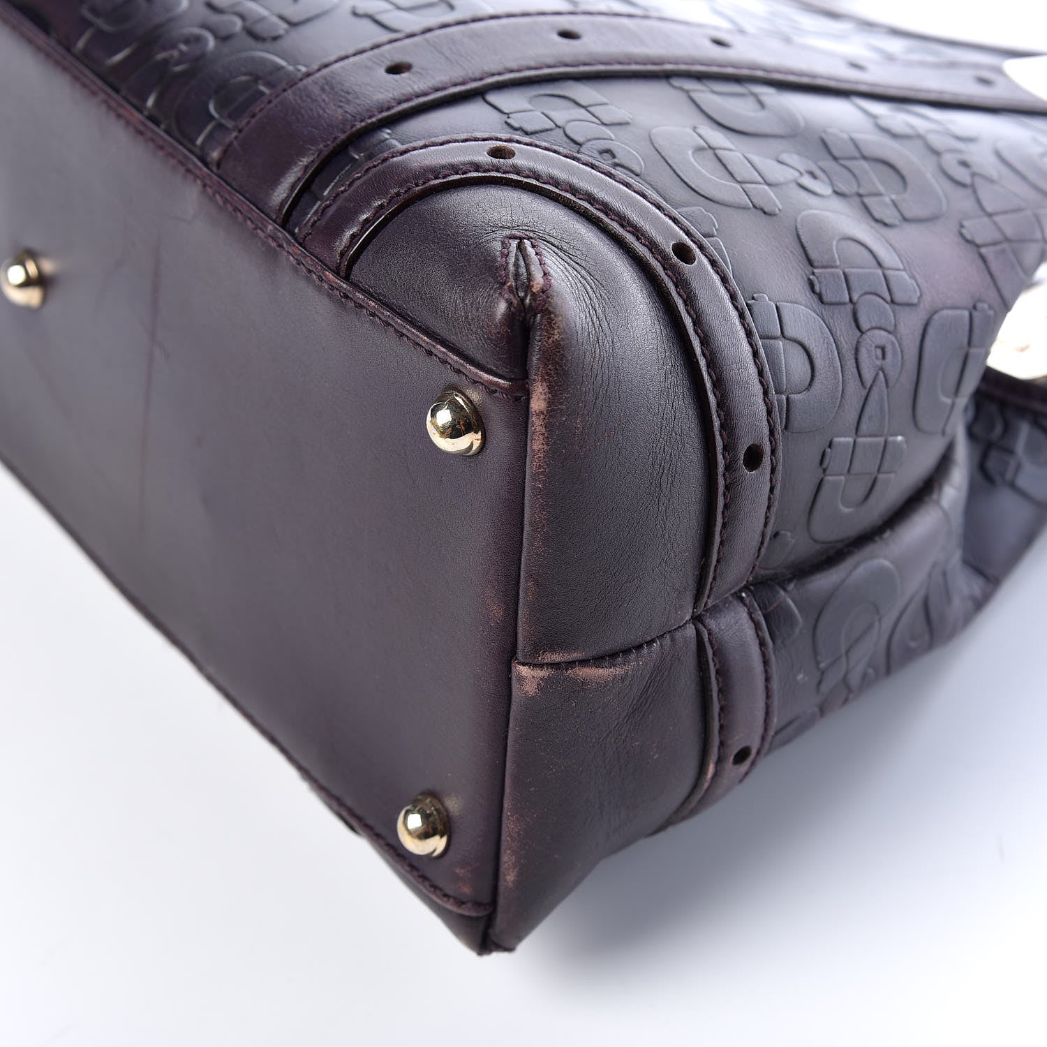 Gucci Calfskin Horsebit Embossed Shoulder Bag Purple 13 of 23