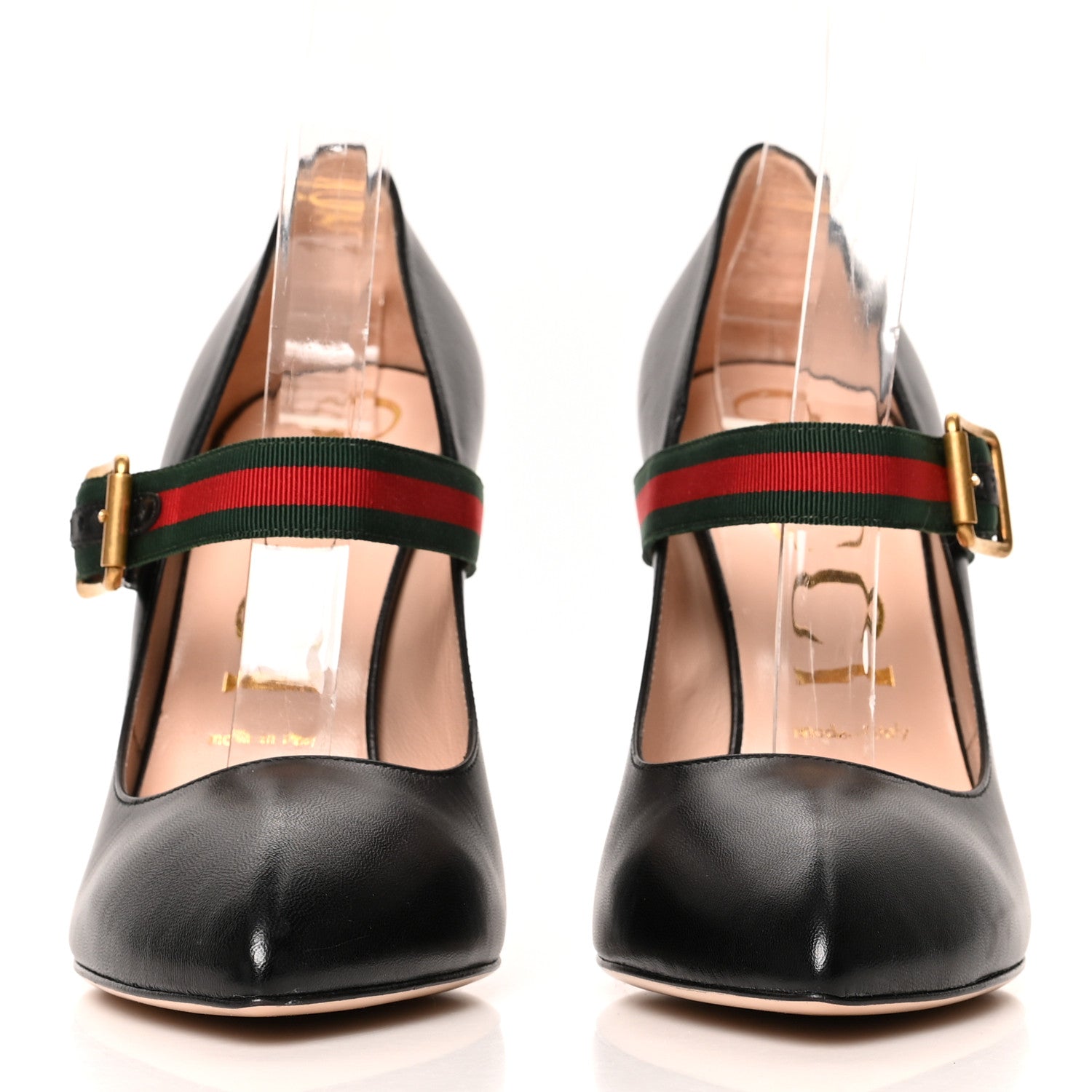 Gucci Malaga Kid Sylvie High Heel Pumps 39.5 Black 2 of 8