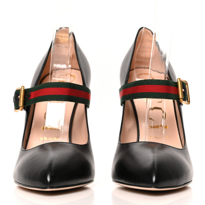 Gucci Malaga Kid Sylvie High Heel Pumps 39.5 Black 2 of 8
