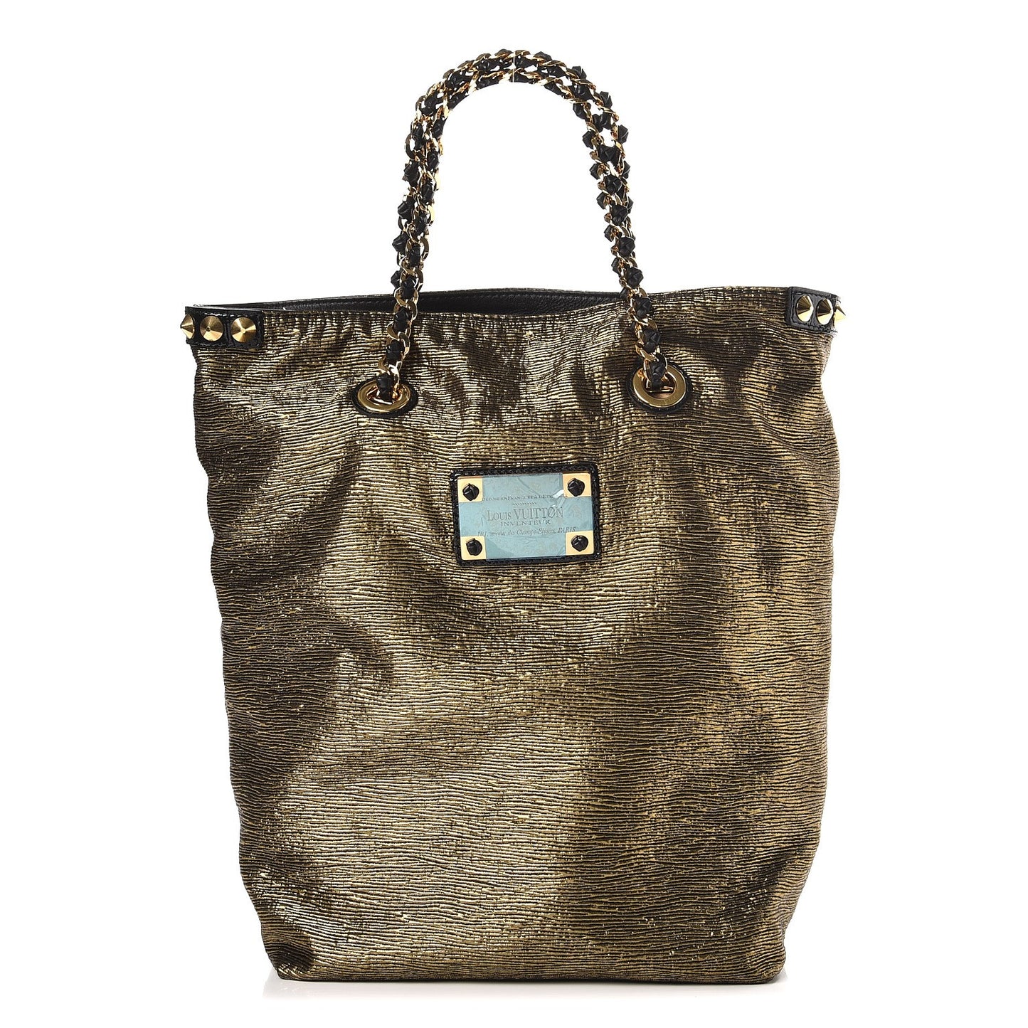Metallic Jacquard Double Jeu Tote Gold