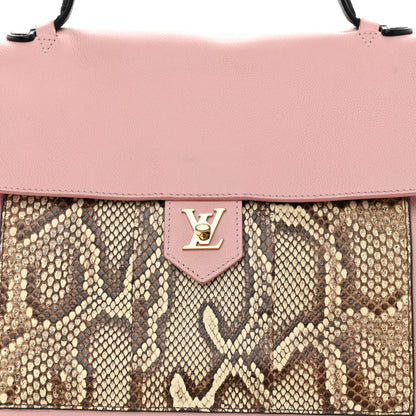 Louis Vuitton Calfskin Snakeskin Lockme MM Rose Ballerine 9 of 17