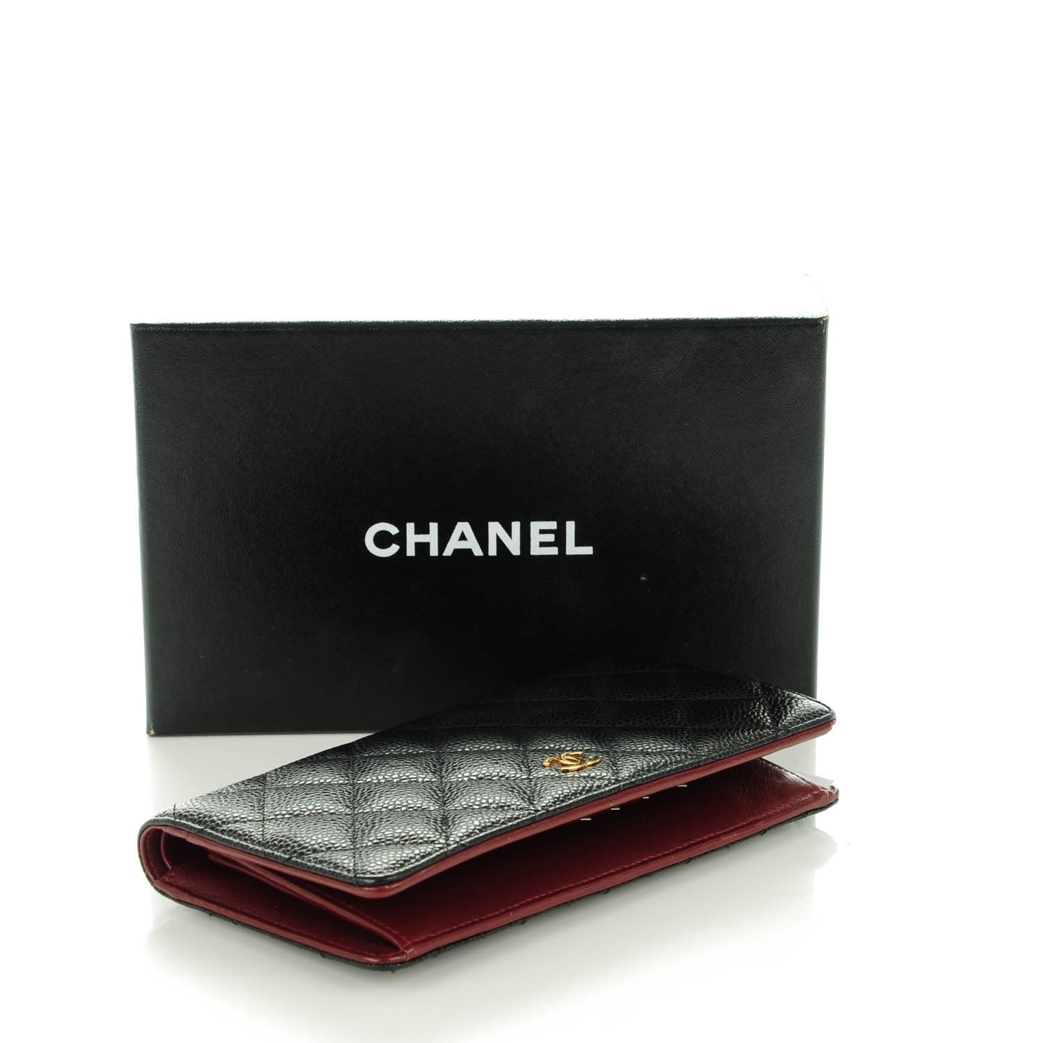 Chanel Caviar Quilted Yen Wallet Black 4 of 8