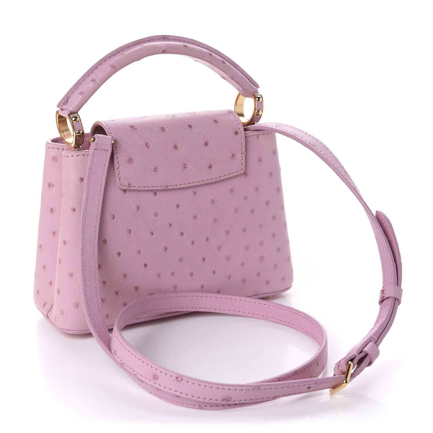 Louis Vuitton Ostrich Capucines BB Pink 3 of 10