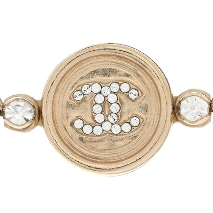 Chanel Crystal CC Chain Short Necklace Gold 4 of 6