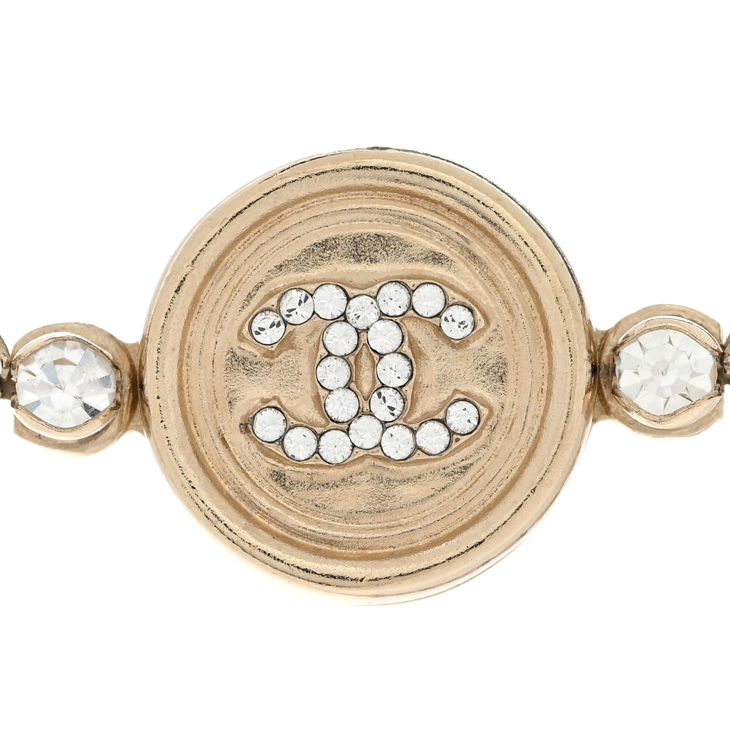 Crystal CC Chain Short Necklace Gold